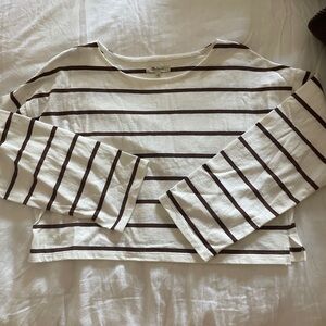 Madewell Cropped Boxy Striped Tee Size M